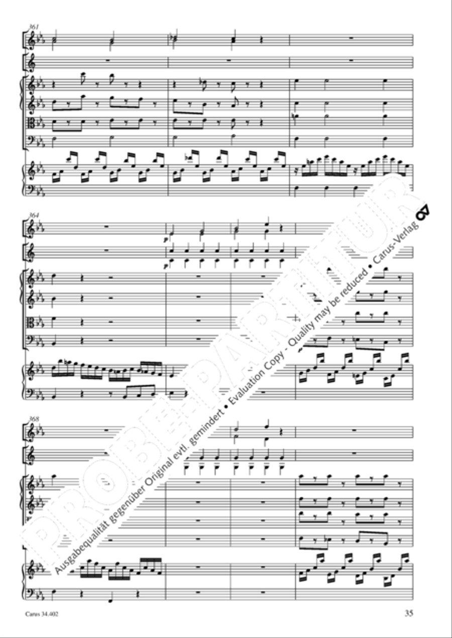 Concerto grosso for cembalo or piano Horn scores gallery preview page 36