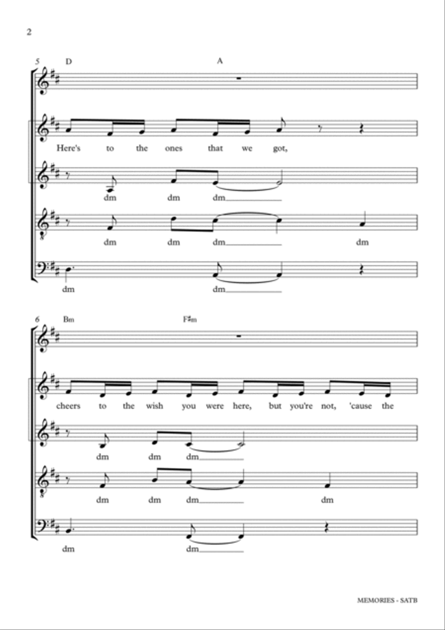 Memories 4-Part scores gallery preview page 2