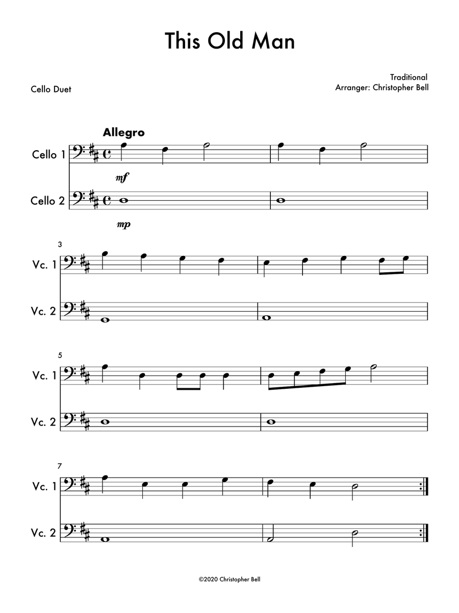 This Old Man String Duet scores gallery preview page 1