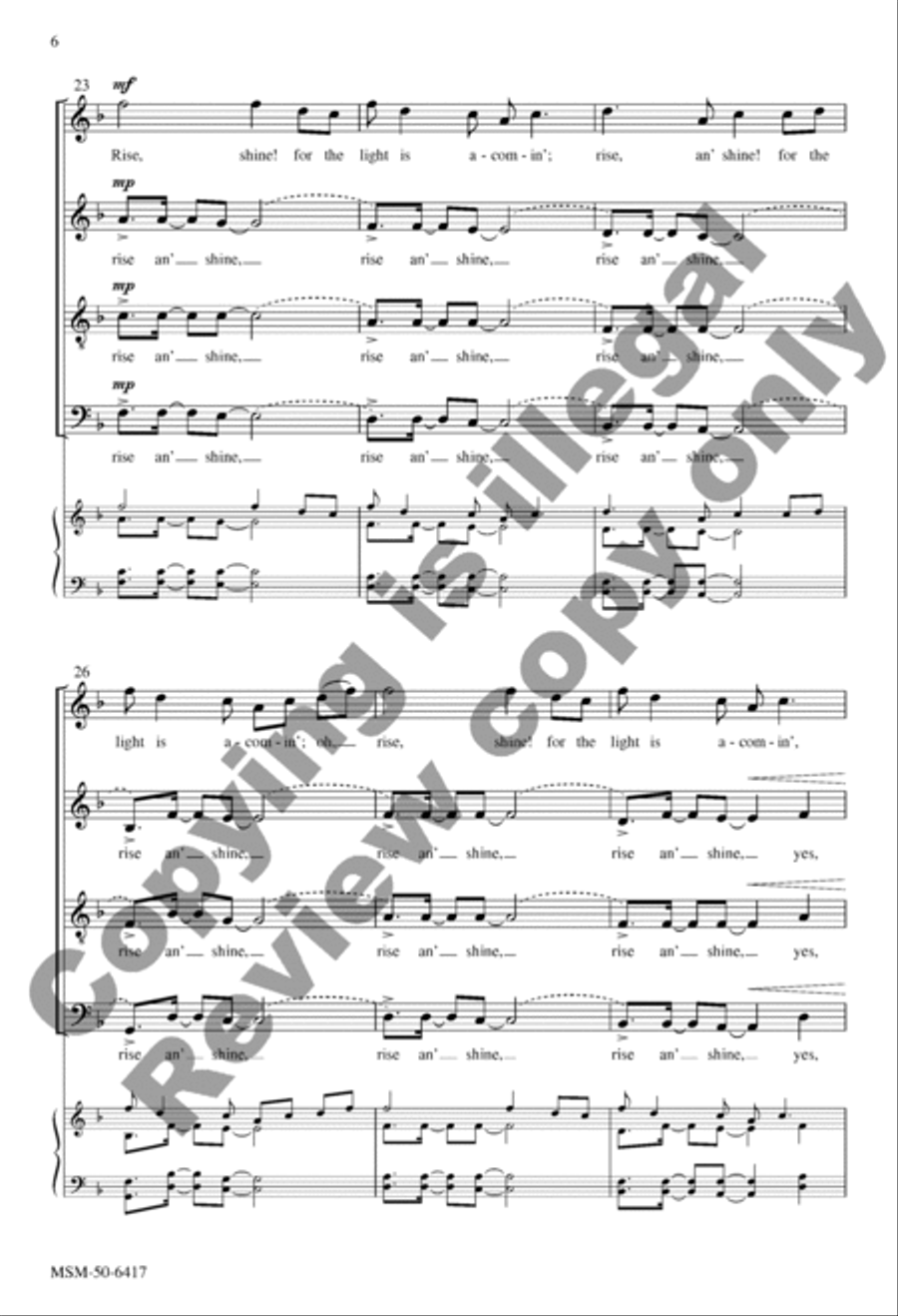 Rise, Shine! Divisi scores gallery preview page 6