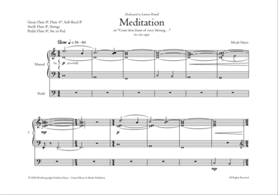 Meditation for Organ Piano scores gallery preview page 2