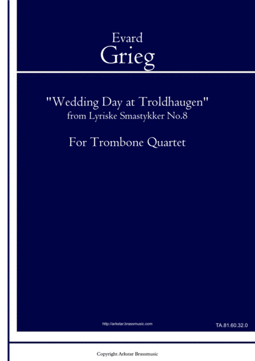 "Wedding Day at Troldhaugen" from Lyriske Smastykker No.8 for Low Brass Quartet image number null