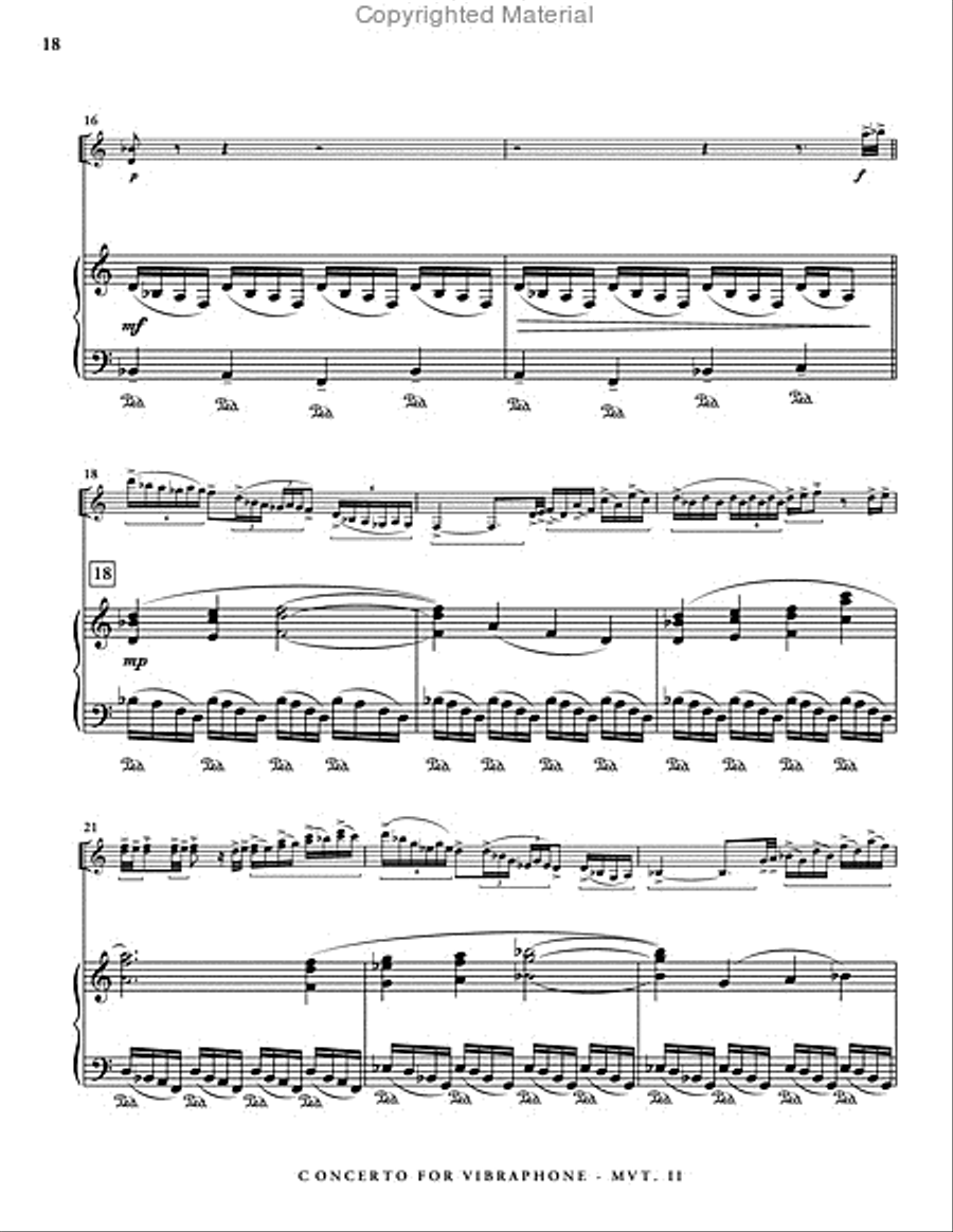 Concerto for Vibraphone (piano reduction) Percussion Ensemble scores gallery preview page 9