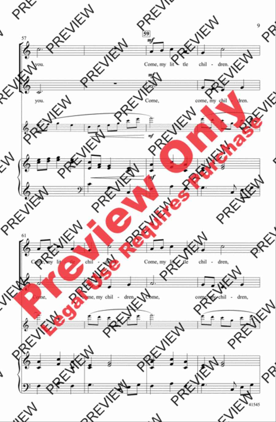 Come, My Little Children 2-Part scores gallery preview page 9