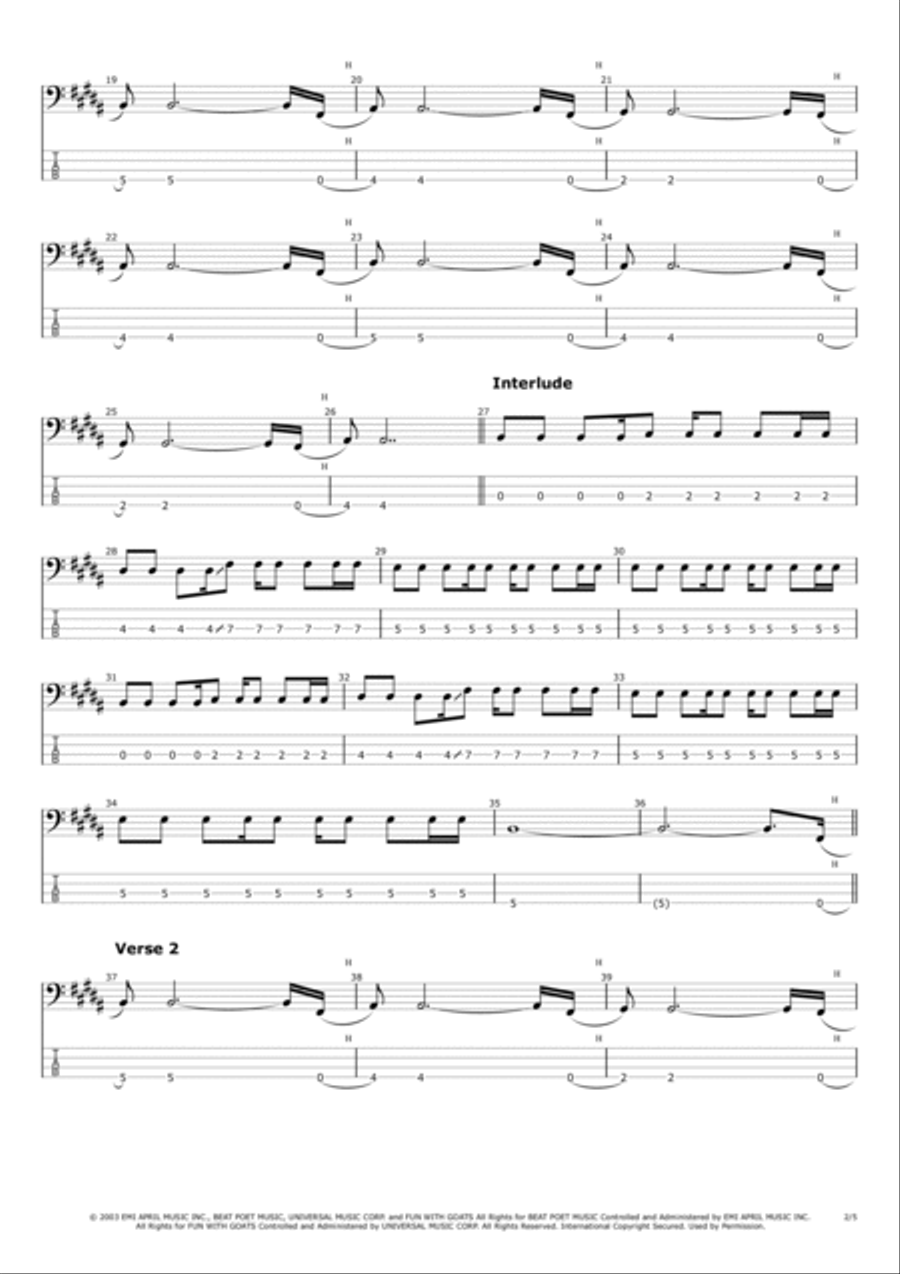 I Miss You Bass Guitar scores gallery preview page 2