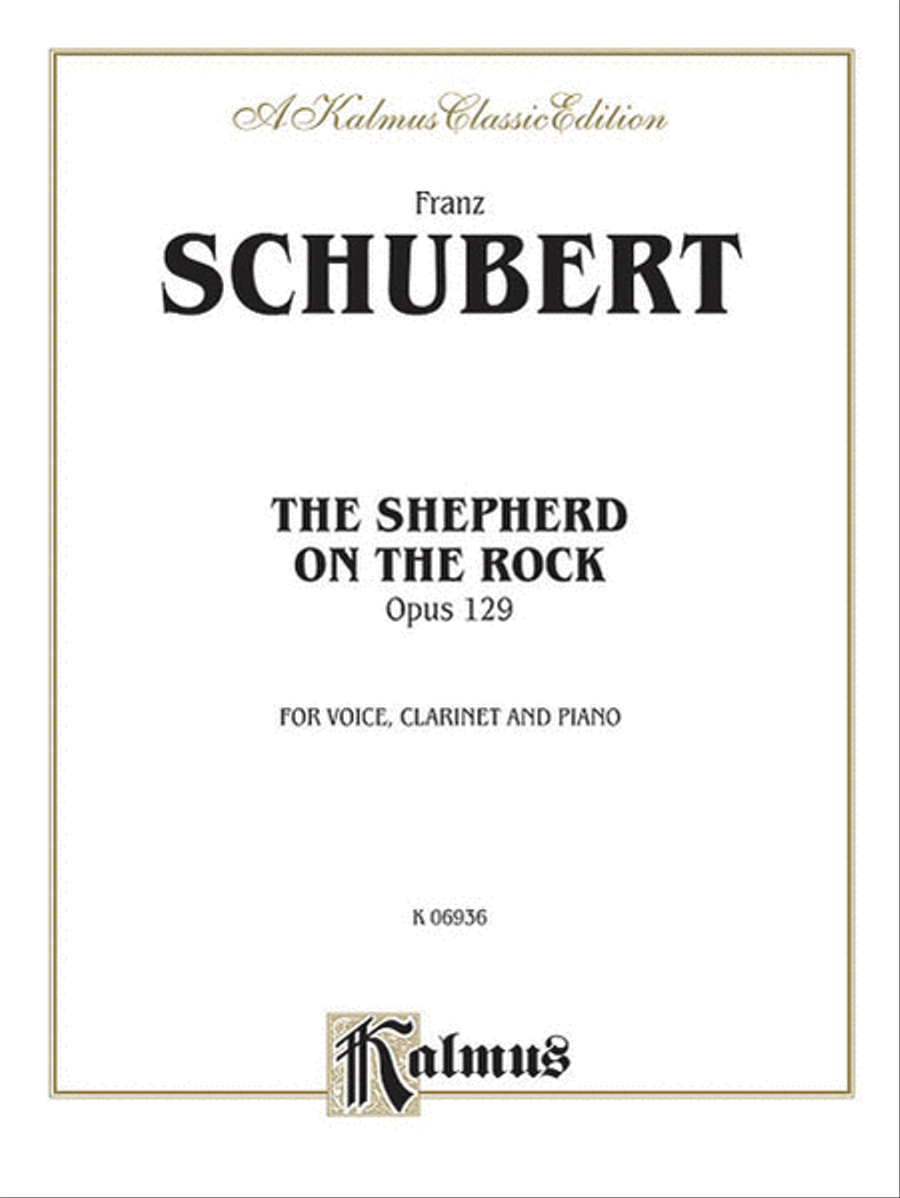 Shepherd on the Rock, The (Der Hirt auf dem Felsen) Op. 129 (with Clarinet & Piano) Clarinet Solo scores gallery preview page 1