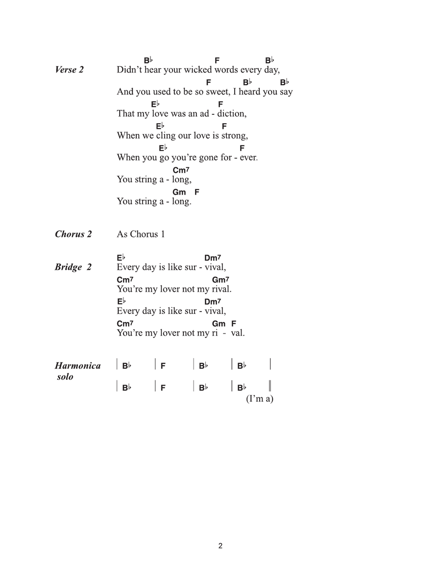 Karma Chameleon Acoustic Guitar scores gallery preview page 2