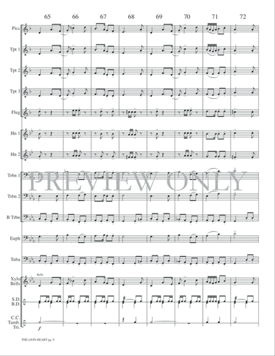 The Lion Heart The Lion Heart Small Ensemble scores gallery preview page 11