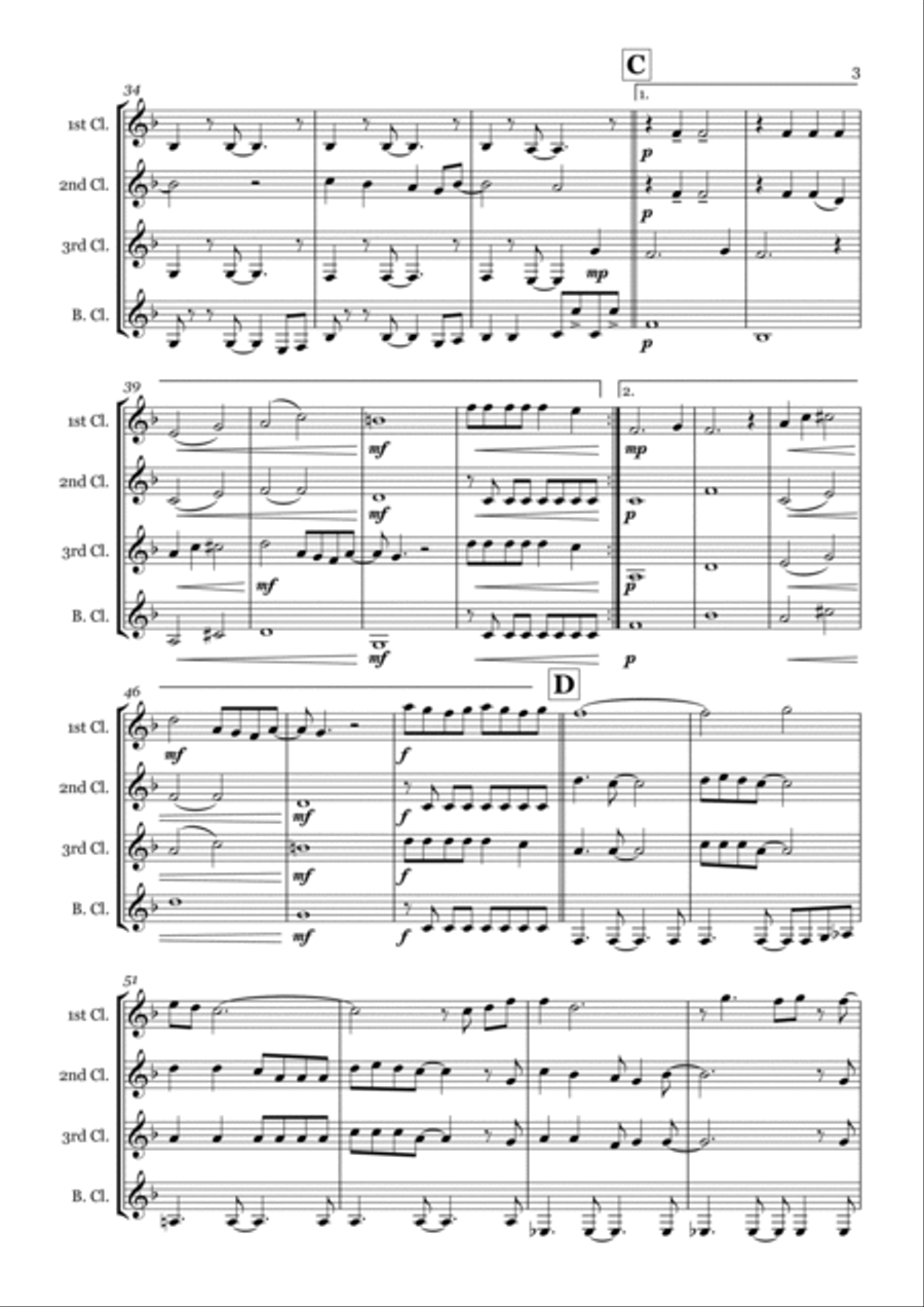 Underneath The Tree Clarinet Quartet scores gallery preview page 3