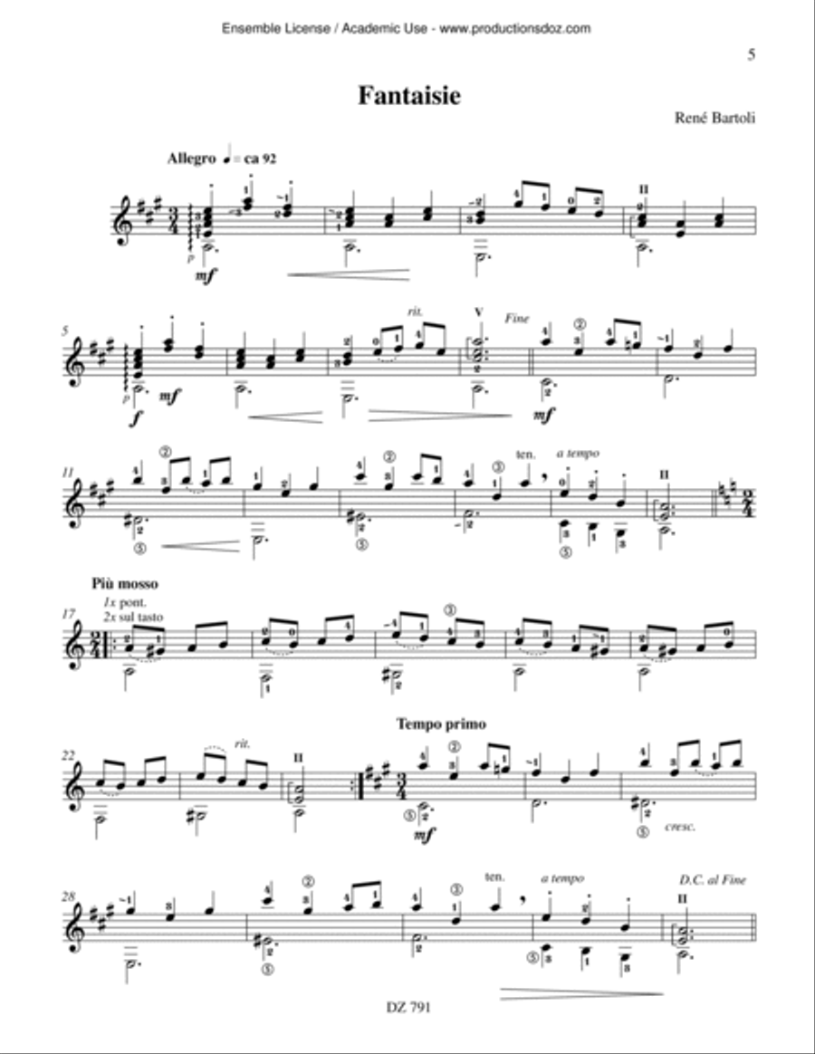 Réminiscences Classical Guitar scores gallery preview page 5