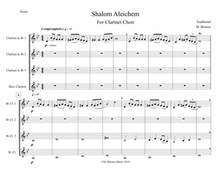 Shalom Aleichem for Clarinet Quartet/Choir
