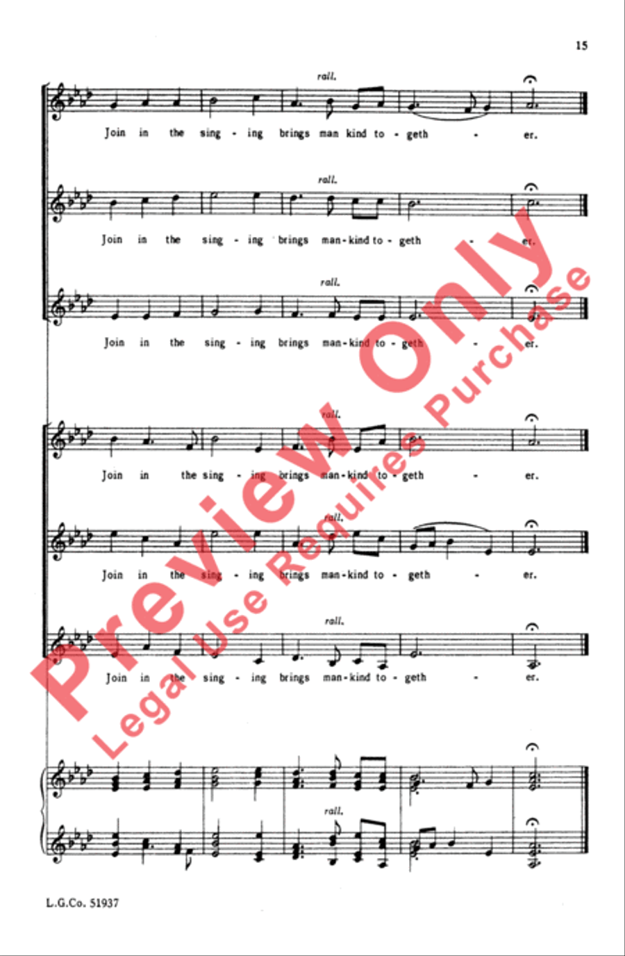 Come, All Musicians, Come 2-Part scores gallery preview page 15