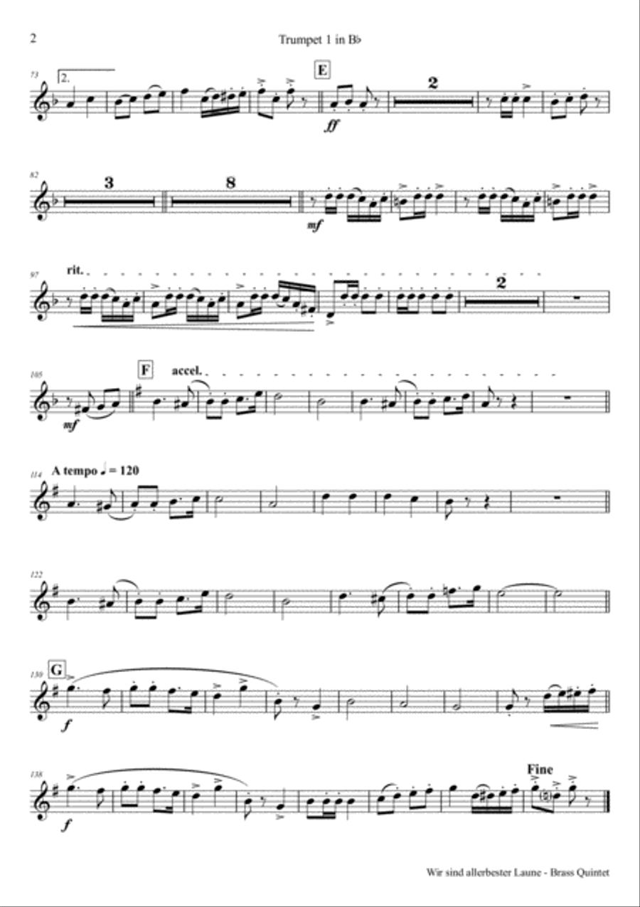 Allerbester Laune - German Polka - Brass Quintet Brass Quintet scores gallery preview page 6