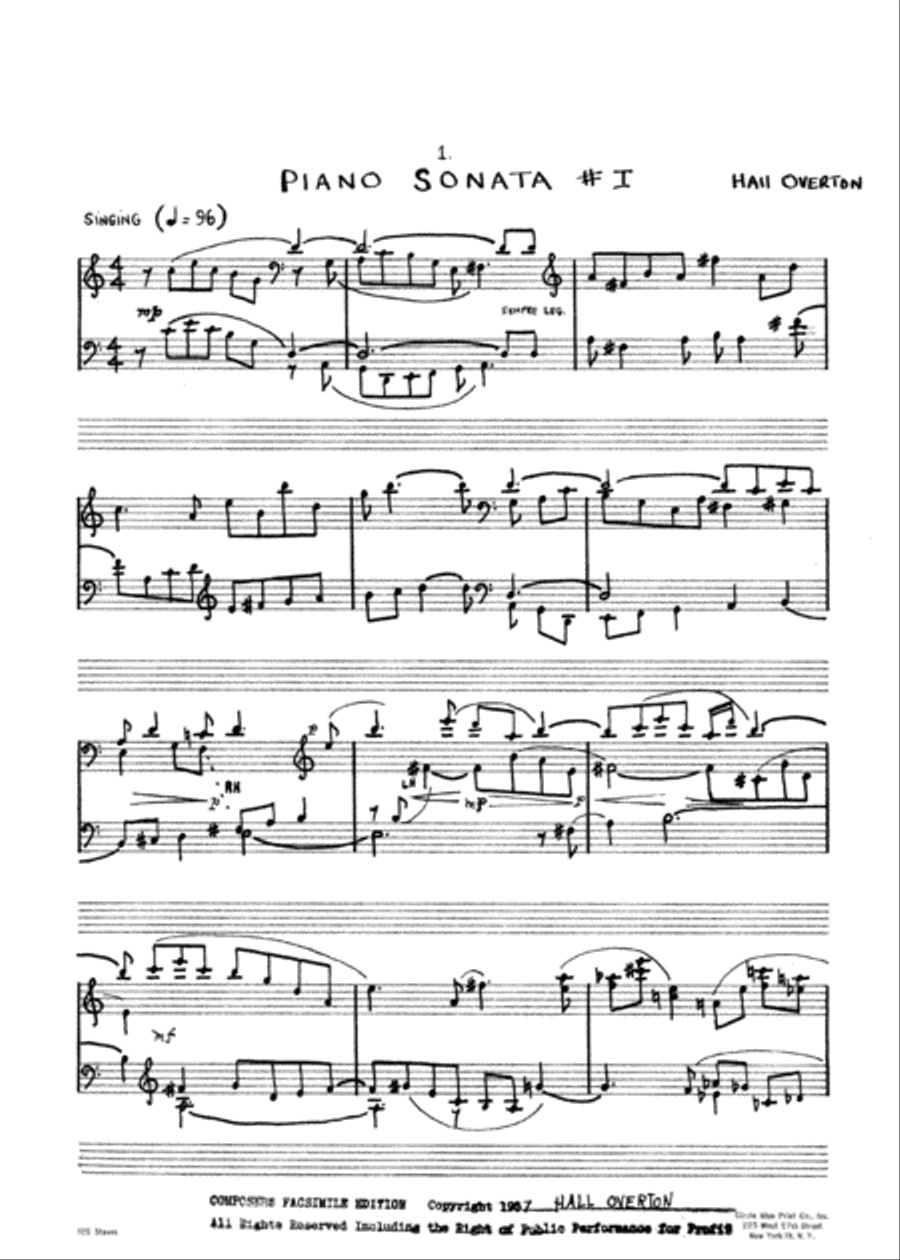 [Overton] Piano Sonata No. 1 Piano Solo scores gallery preview page 4