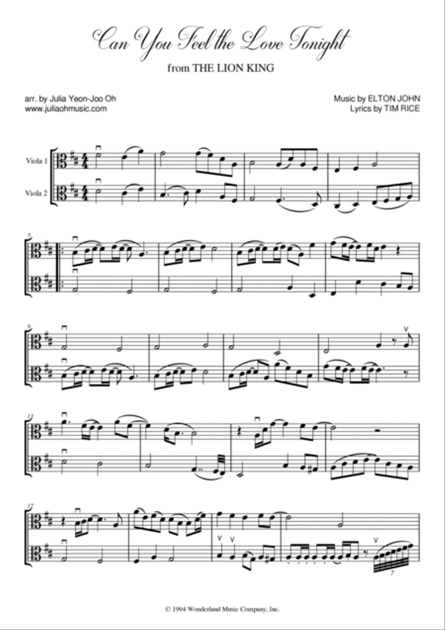 Can You Feel The Love Tonight String Duet scores gallery preview page 2