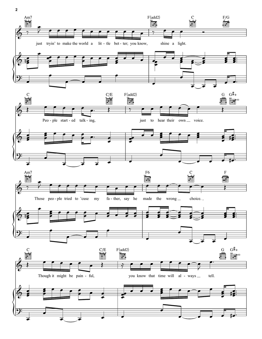 Washed By The Water Guitar scores gallery preview page 2