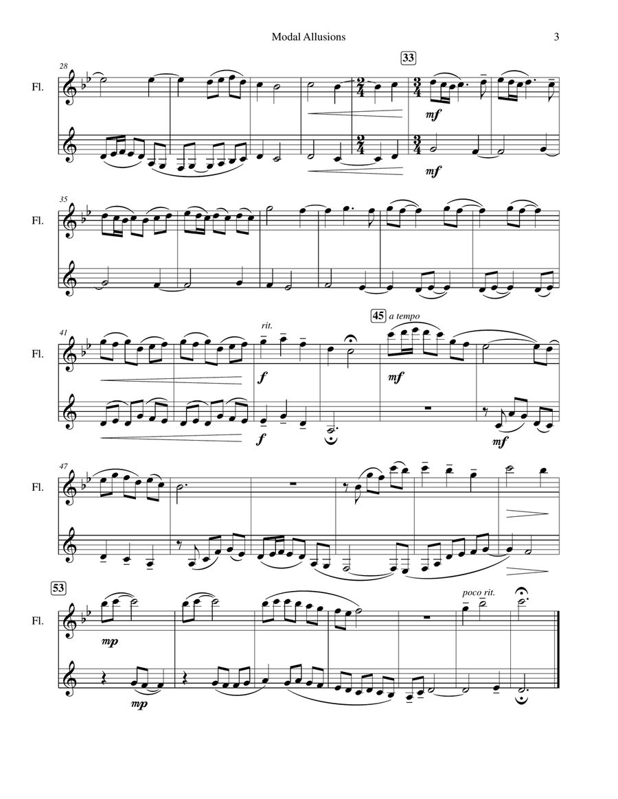 Modal Allusions Woodwind Duet scores gallery preview page 4