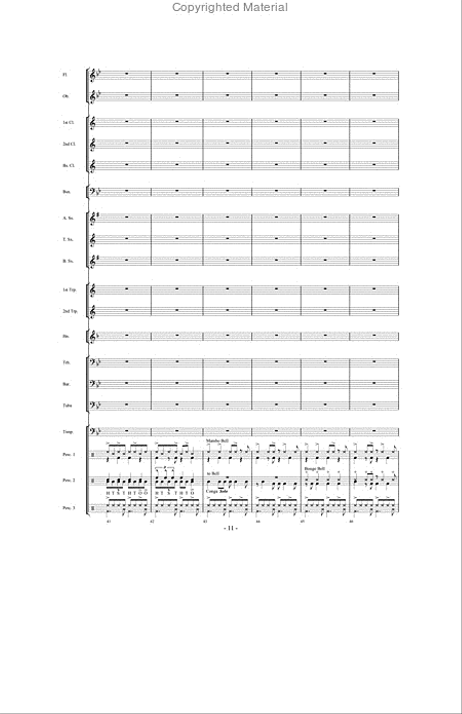 Mambo cubano Concert Band scores gallery preview page 10