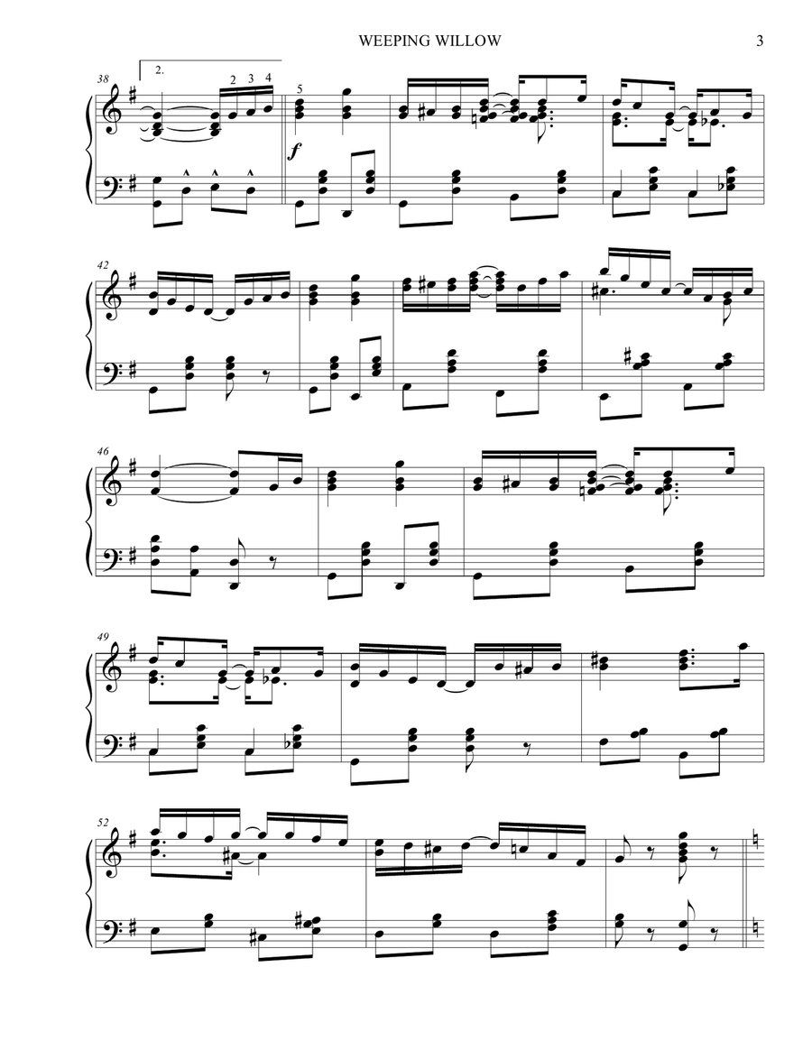 Weeping Willow Piano Solo scores gallery preview page 3