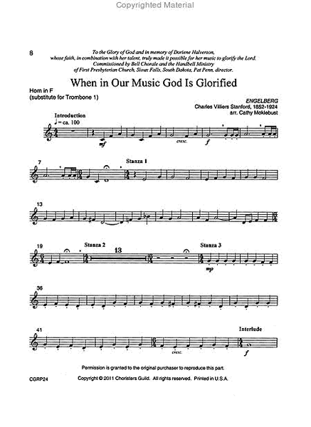 When in Our Music God Is Glorified - Reproducible Inst Parts image number null