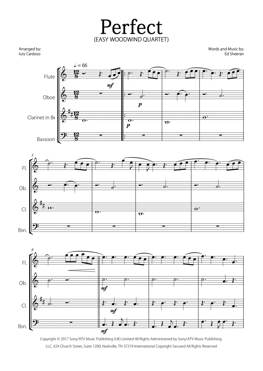 Perfect Woodwind Quartet scores gallery preview page 1