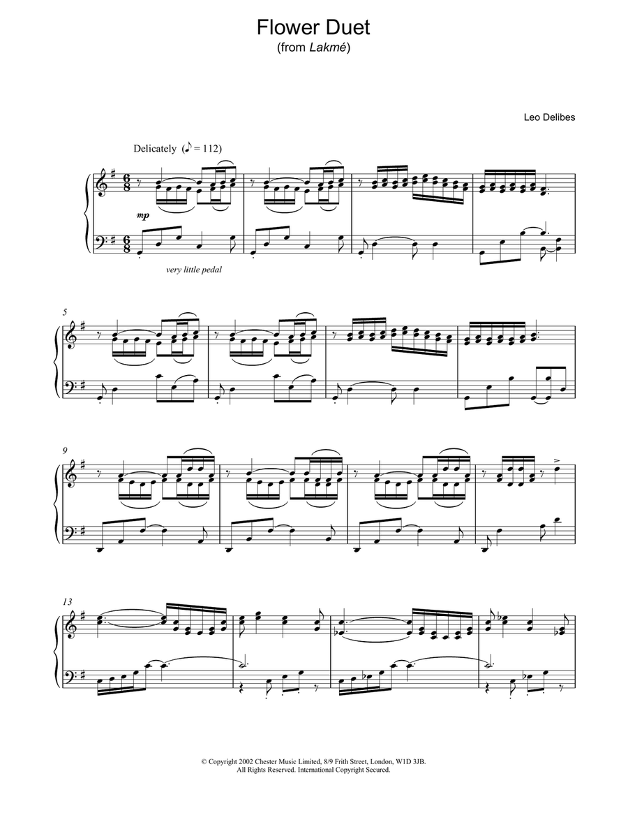 Flower Duet Piano Solo scores gallery preview page 1