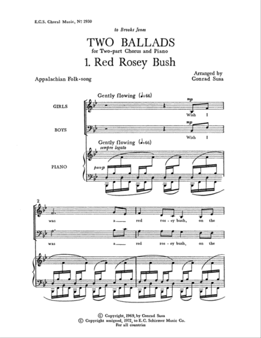 Two Ballads: 1. Red Rosey Bush 2-Part scores gallery preview page 5