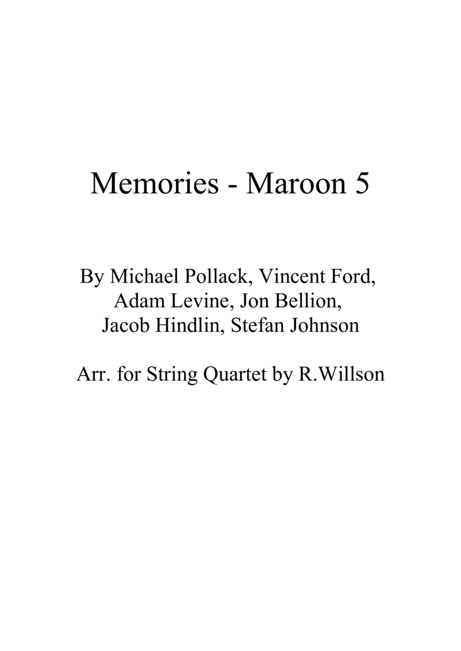Memories String Quartet scores gallery preview page 1