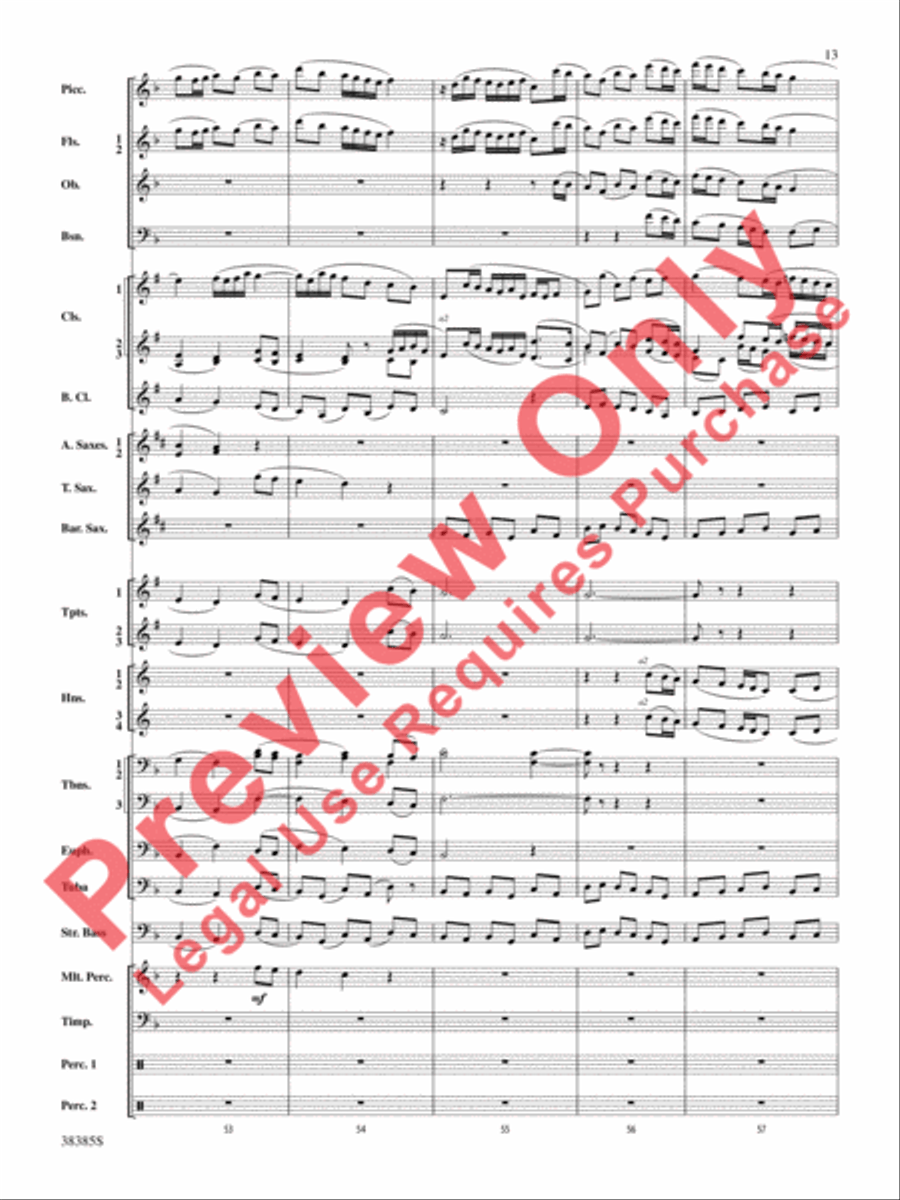 Fantasia on the Alleluia Hymn Concert Band scores gallery preview page 14