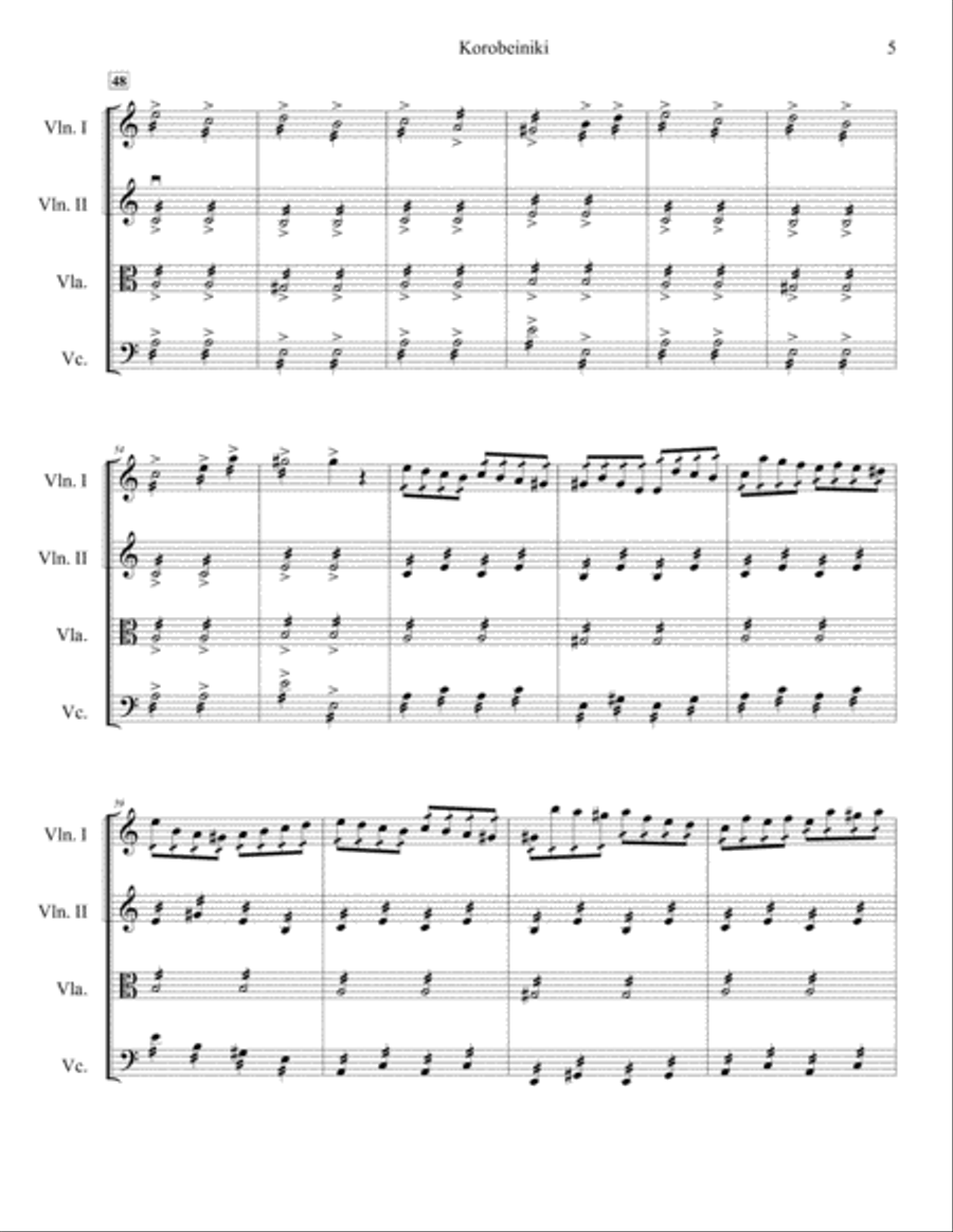 Korobeiniki Chamber Orchestra scores gallery preview page 5