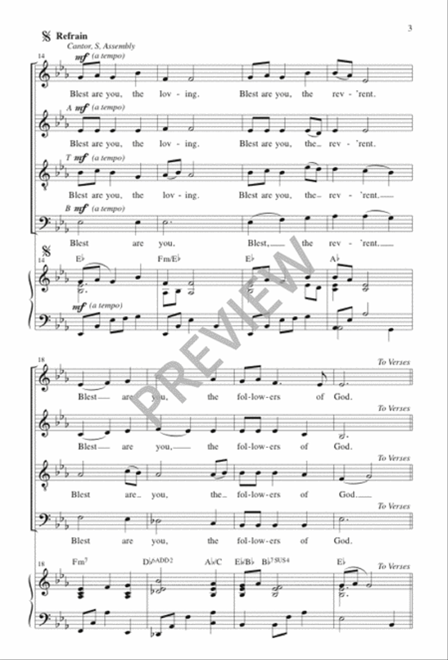 Blest Are You 4-Part scores gallery preview page 4