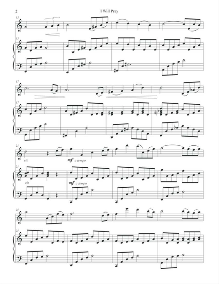 I Will Pray (Violin Solo with Piano) I Will Pray (Violin Solo with Piano) Violin Solo scores gallery preview page 3
