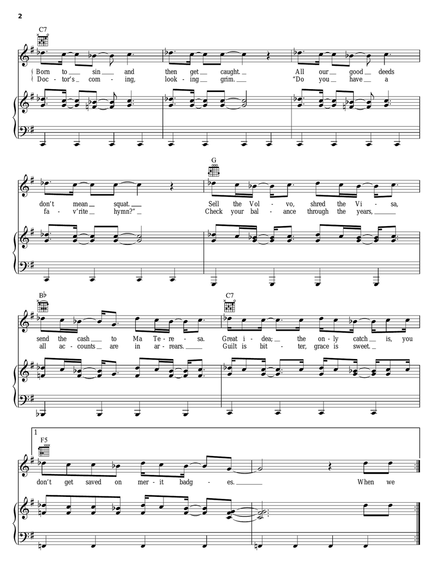 Real Good Thing Piano, Vocal, Guitar scores gallery preview page 2