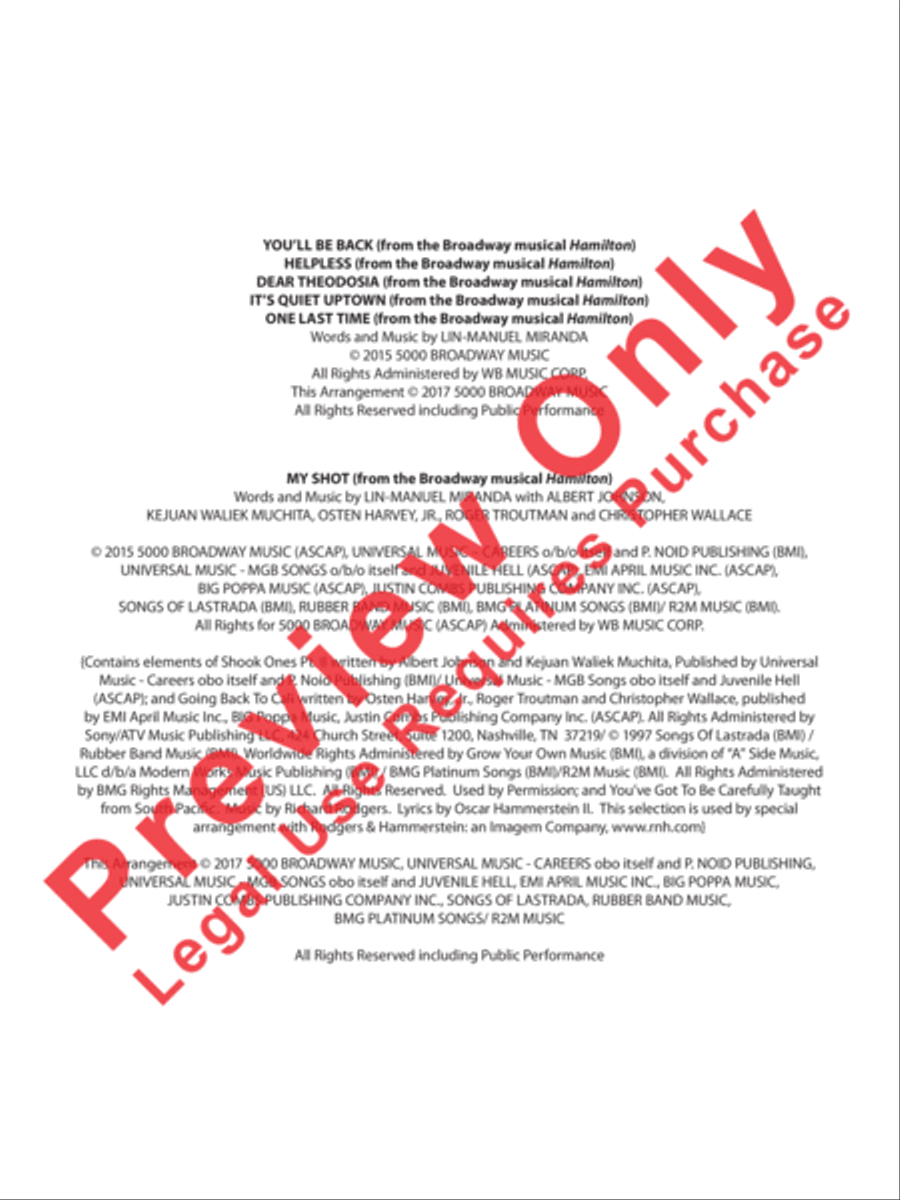 Hamilton, Suite from the Broadway Musical Full Orchestra scores gallery preview page 3