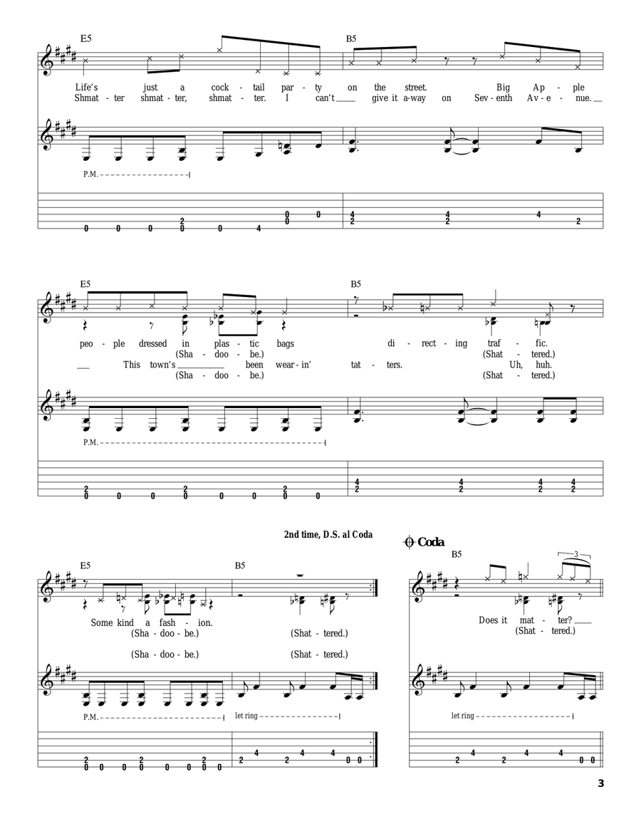 Shattered Guitar Tablature scores gallery preview page 3