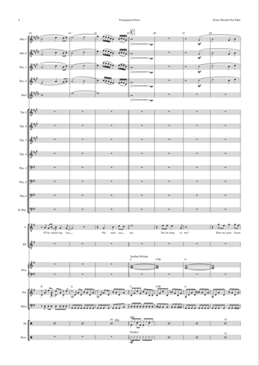 Every Breath You Take Every Breath You Take Jazz Ensemble scores gallery preview page 4