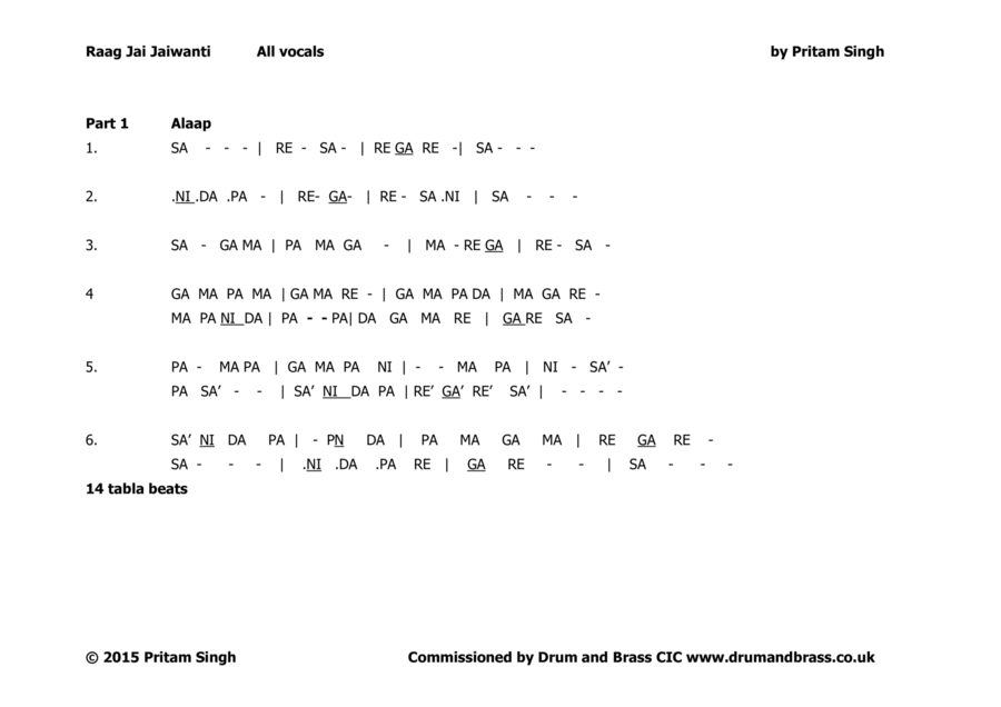 Raag Jaijaiwanti Brass Ensemble scores gallery preview page 1