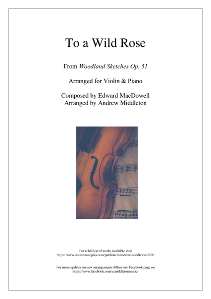To A Wild Rose arranged for Violin and Piano image number null