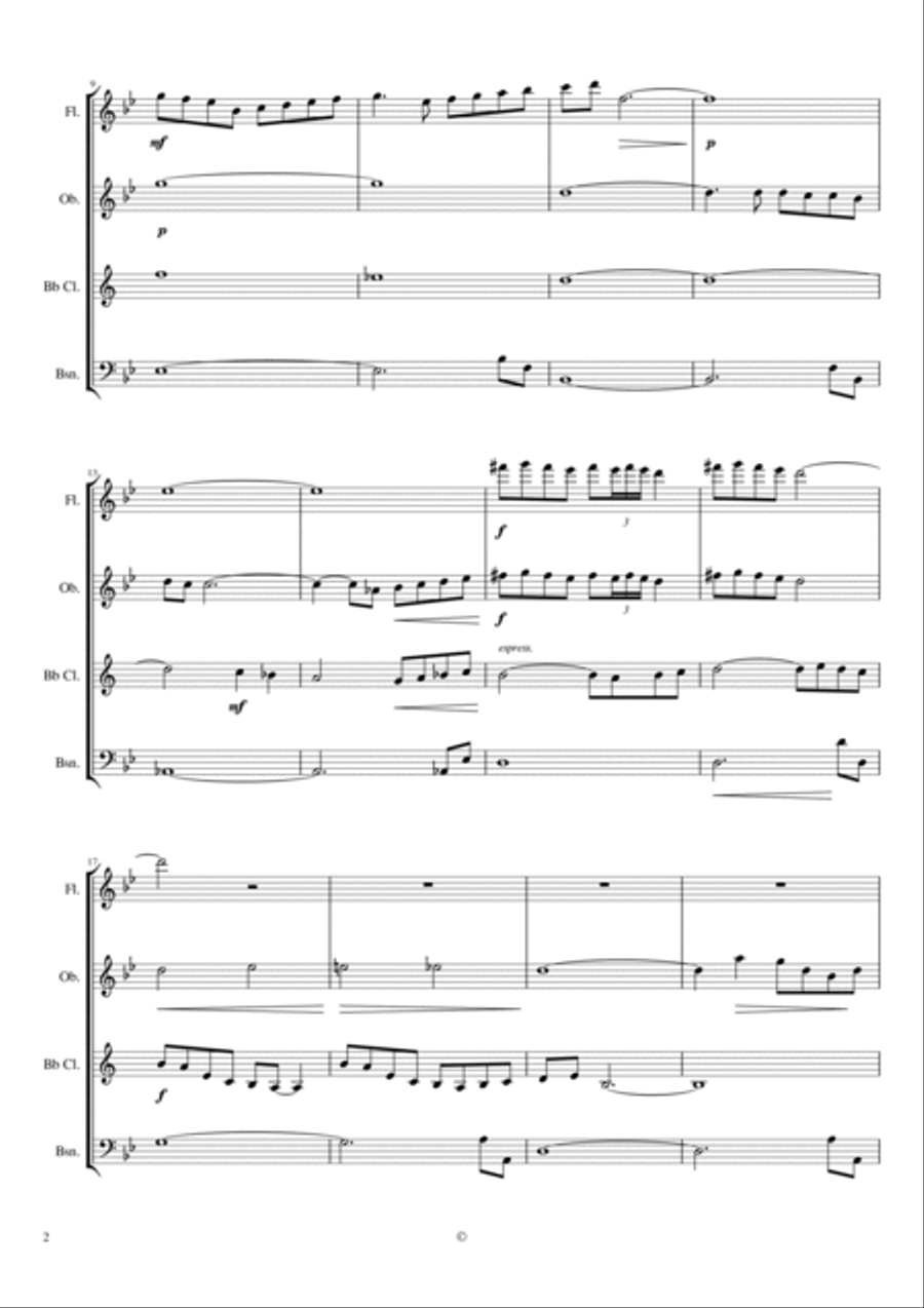 Midnight Express (instrumental) Woodwind Quartet scores gallery preview page 3