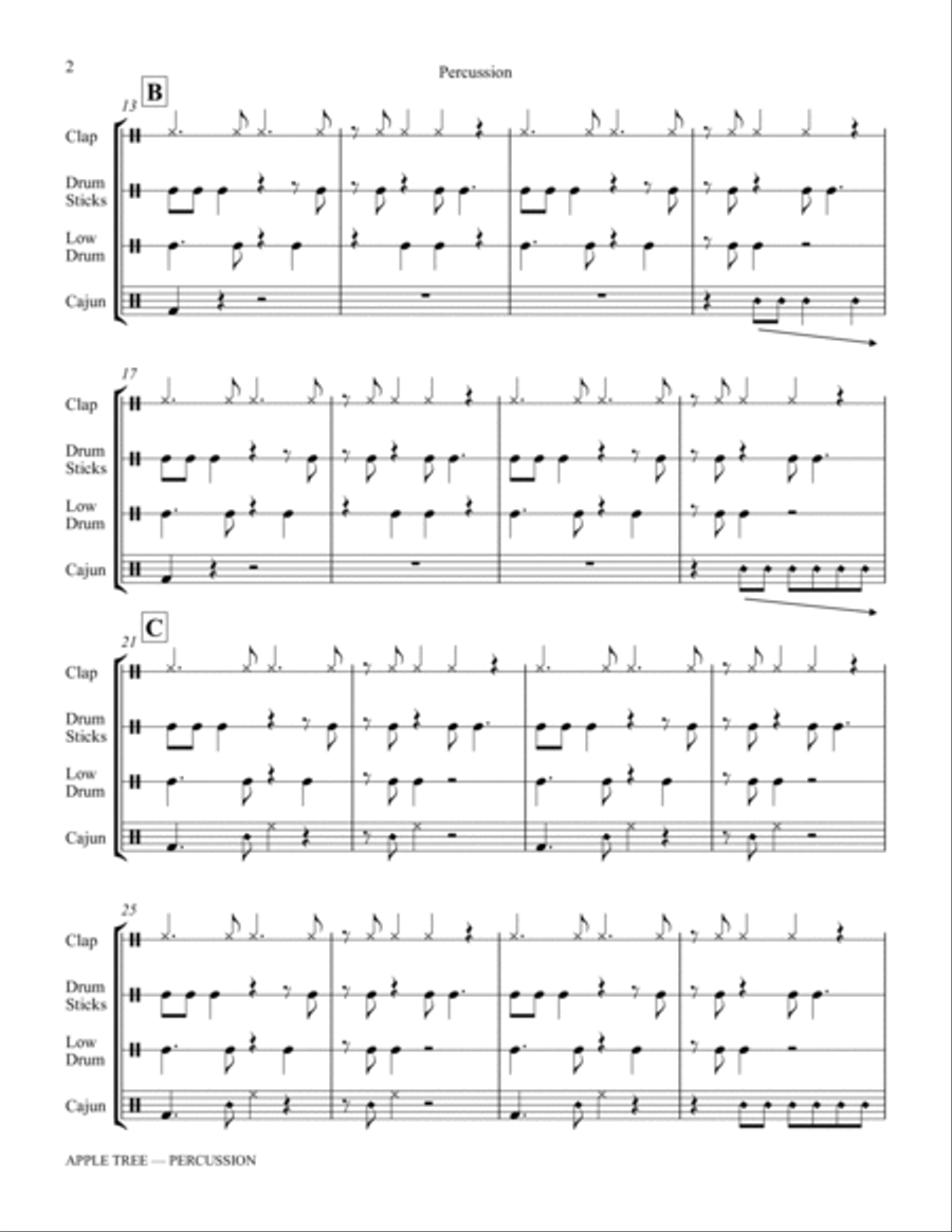 Apple Tree (arr. Katerina Gimon) - Aux Percussion Choir scores gallery preview page 2
