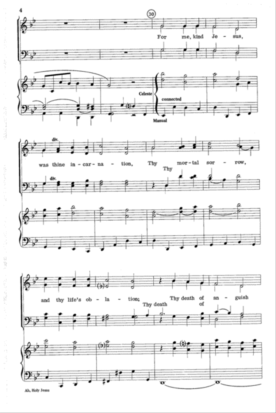 Ah, Holy Jesus Ah, Holy Jesus 4-Part scores gallery preview page 4