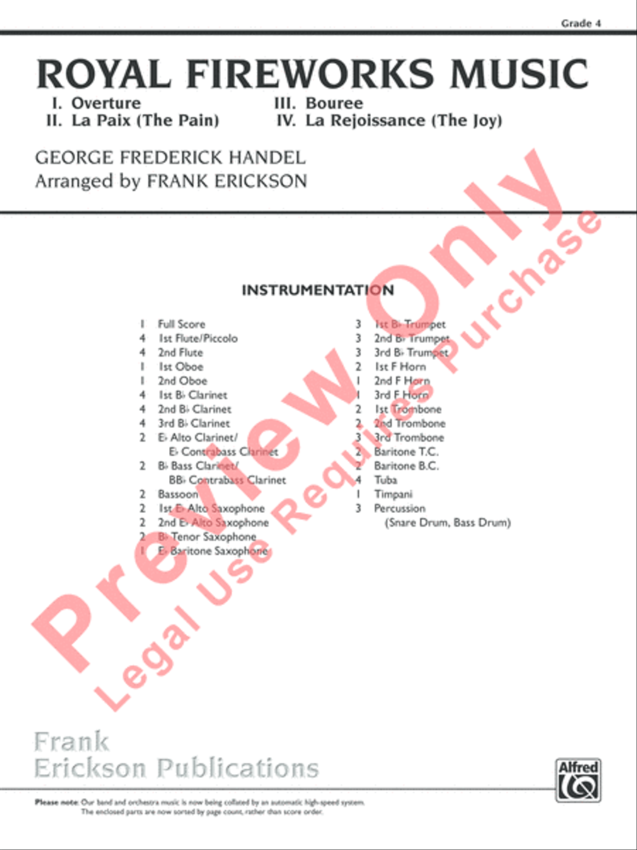 Royal Fireworks Music Concert Band scores gallery preview page 2