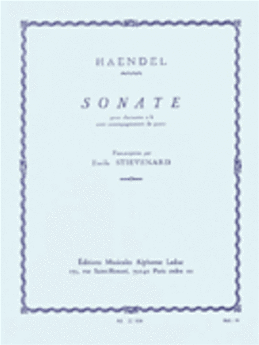 Sonata In B Flat, Transcribed For Clarinet And Piano By Emile Stievenard Clarinet Solo scores gallery preview page 1