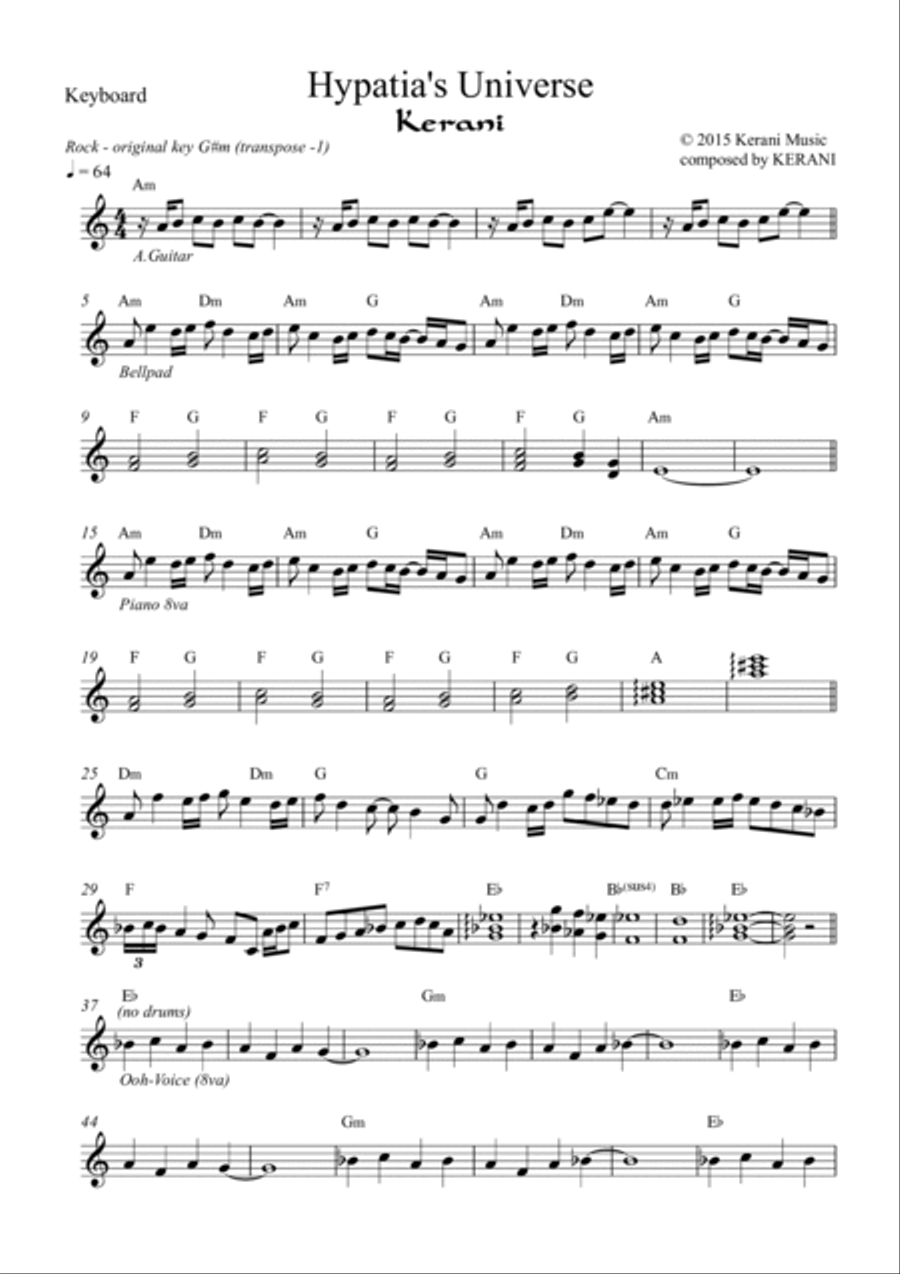 Hypatia's Universe Piano Solo scores gallery preview page 2