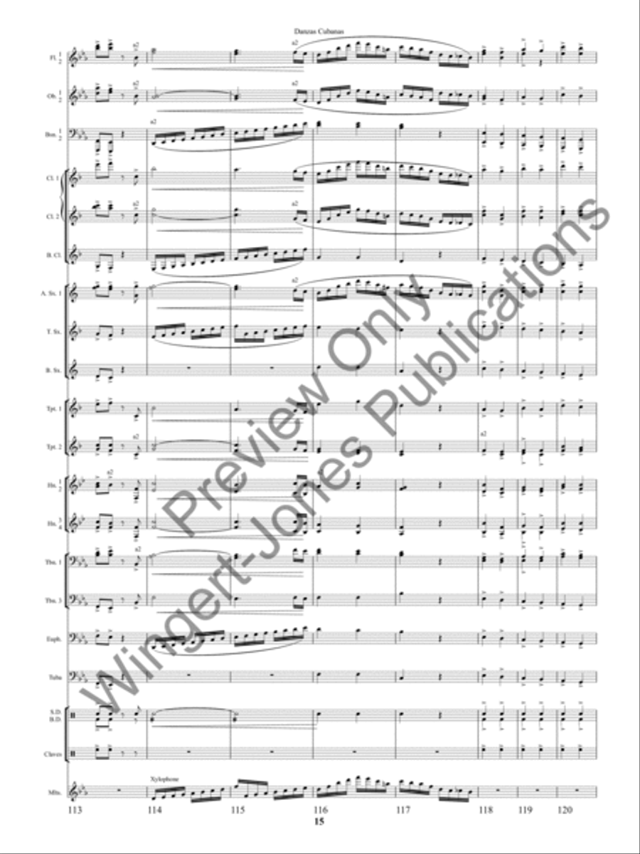 Danzas Cubanas Concert Band scores gallery preview page 18