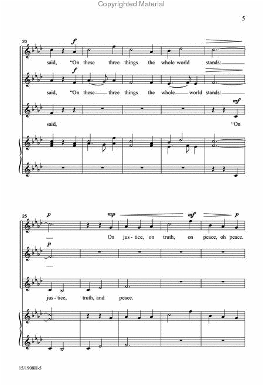 On Justice, Truth, and Peace SSA scores gallery preview page 4