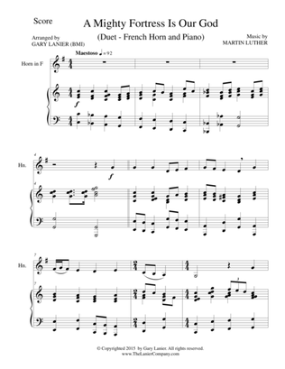 A MIGHTY FORTRESS IS OUR GOD (Duet – French Horn and Piano/Score and Parts)