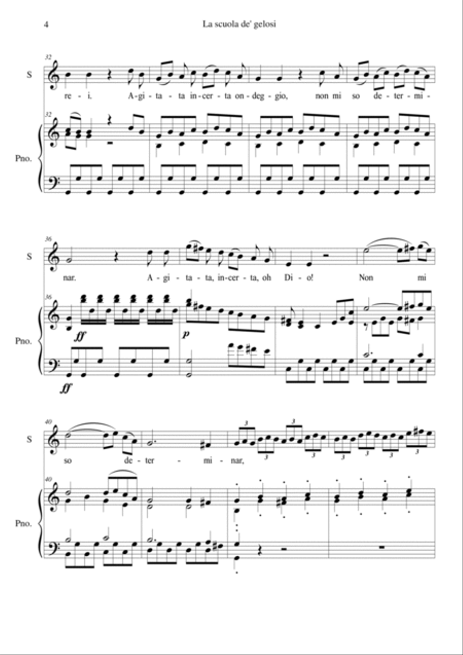 La scuola de' gelosi - Aria della Contessa - I Atto, Scena 21 Soprano Voice scores gallery preview page 5