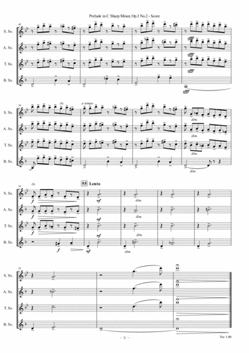 Rachmaninoff Prelude in C# Minor for Saxophone Quartet