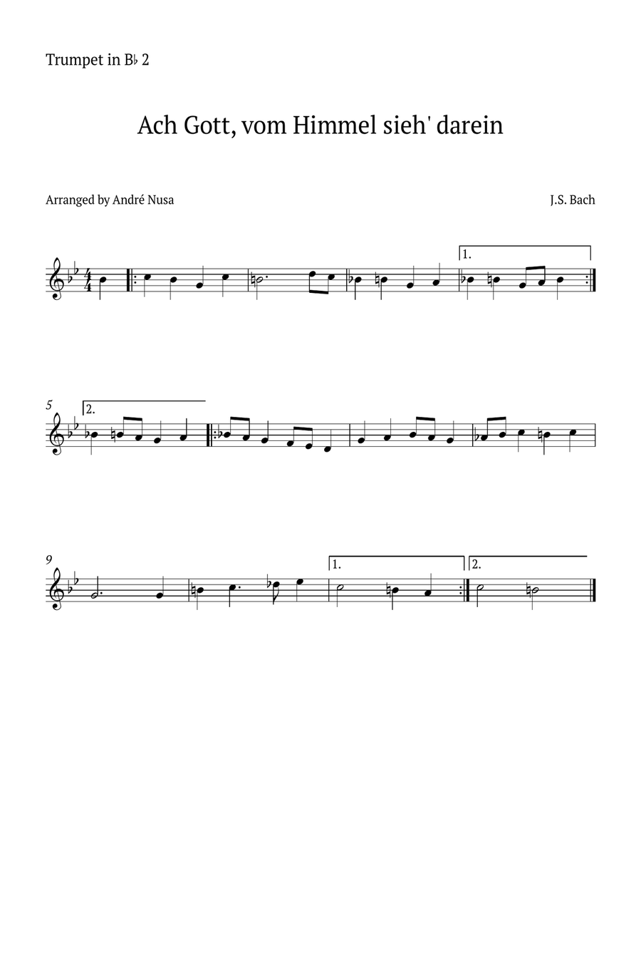 Ach Gott, vom Himmel sieh' darein Trumpet Trio scores gallery preview page 3
